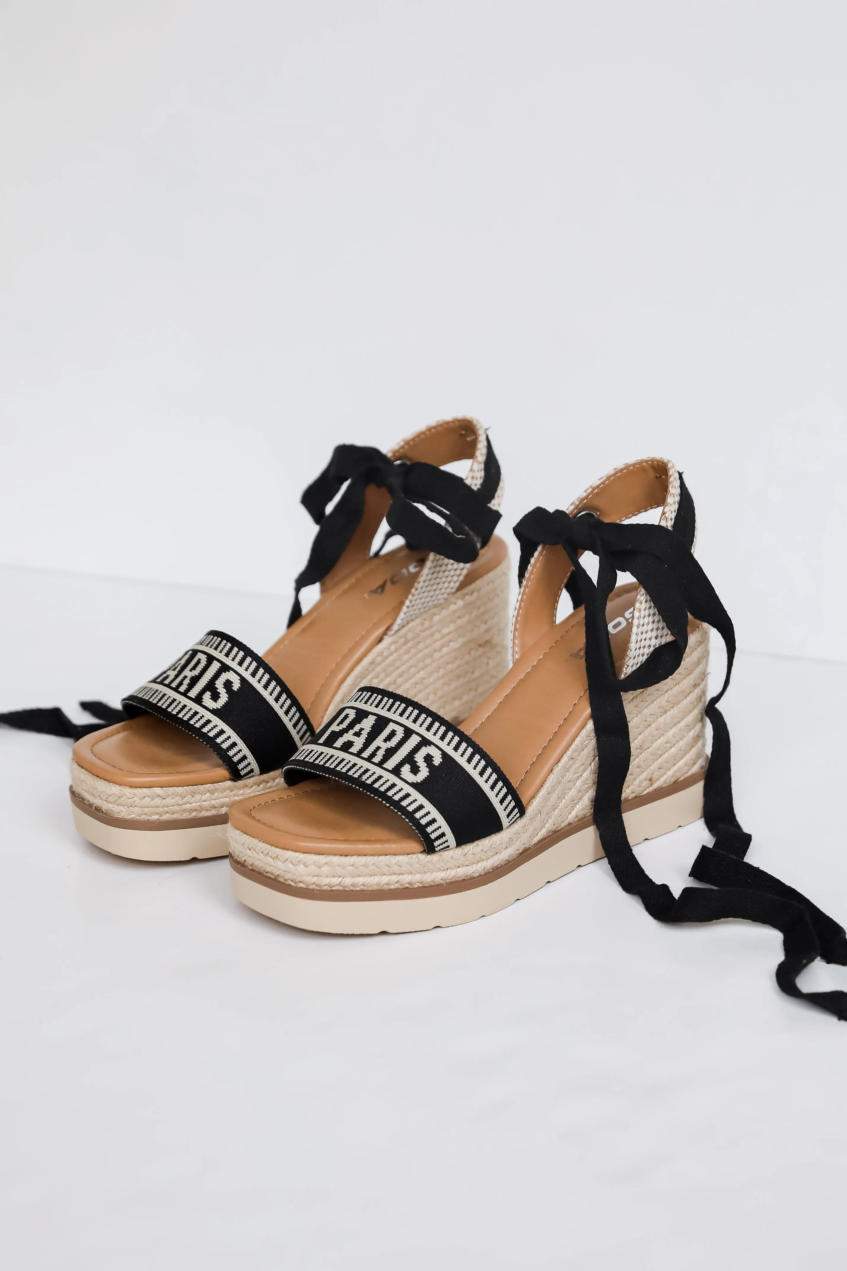 FINAL SALE - Take A Vacation Lace-Up Espadrille Wedges