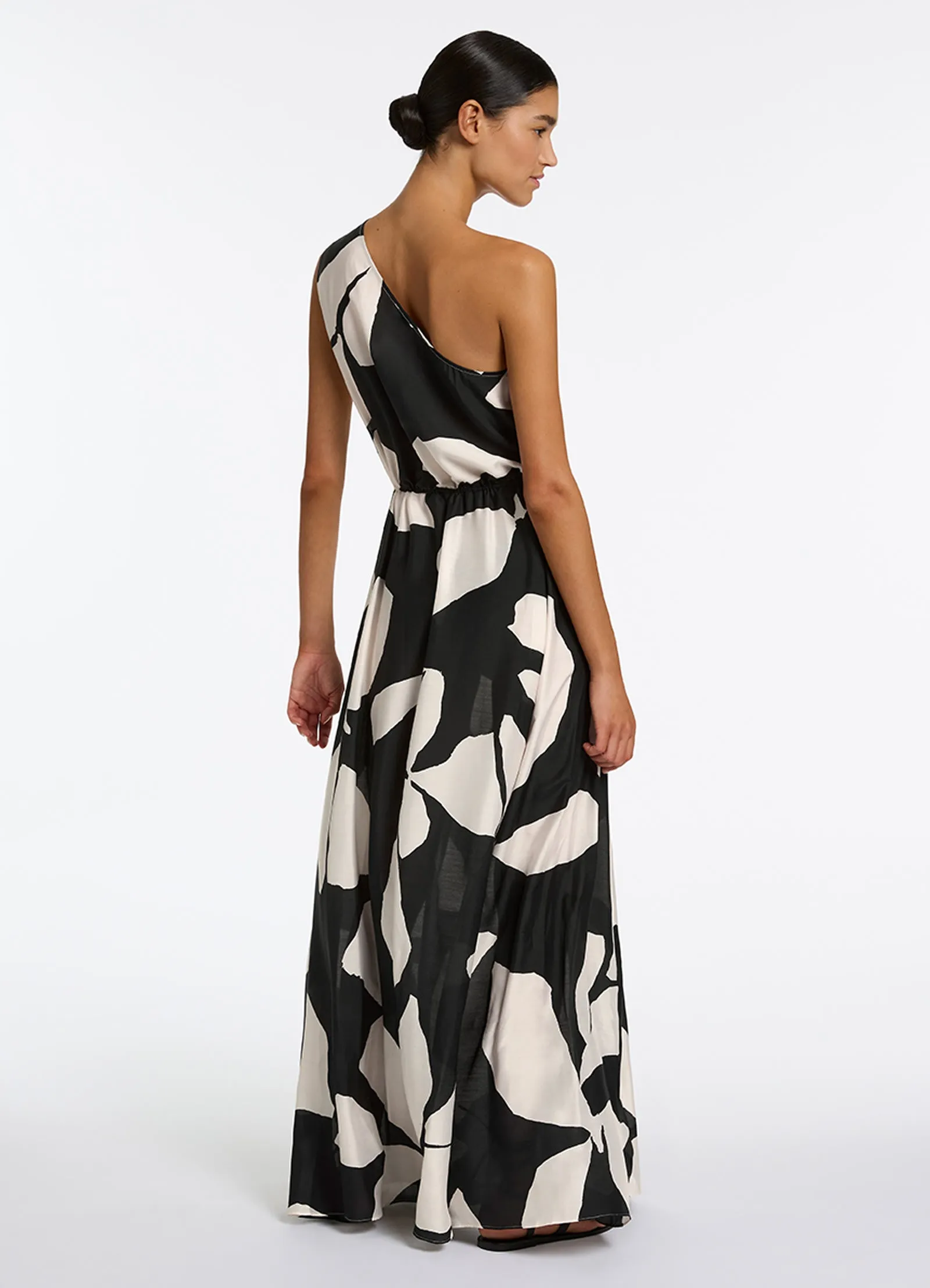 Fiore One Shoulder Maxi Dress - Black