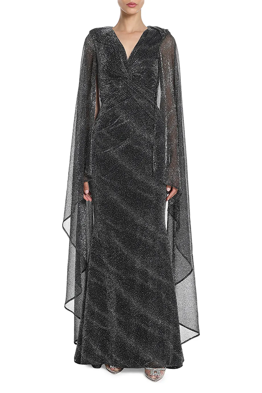 Fishtail Silhouette Cape Gown