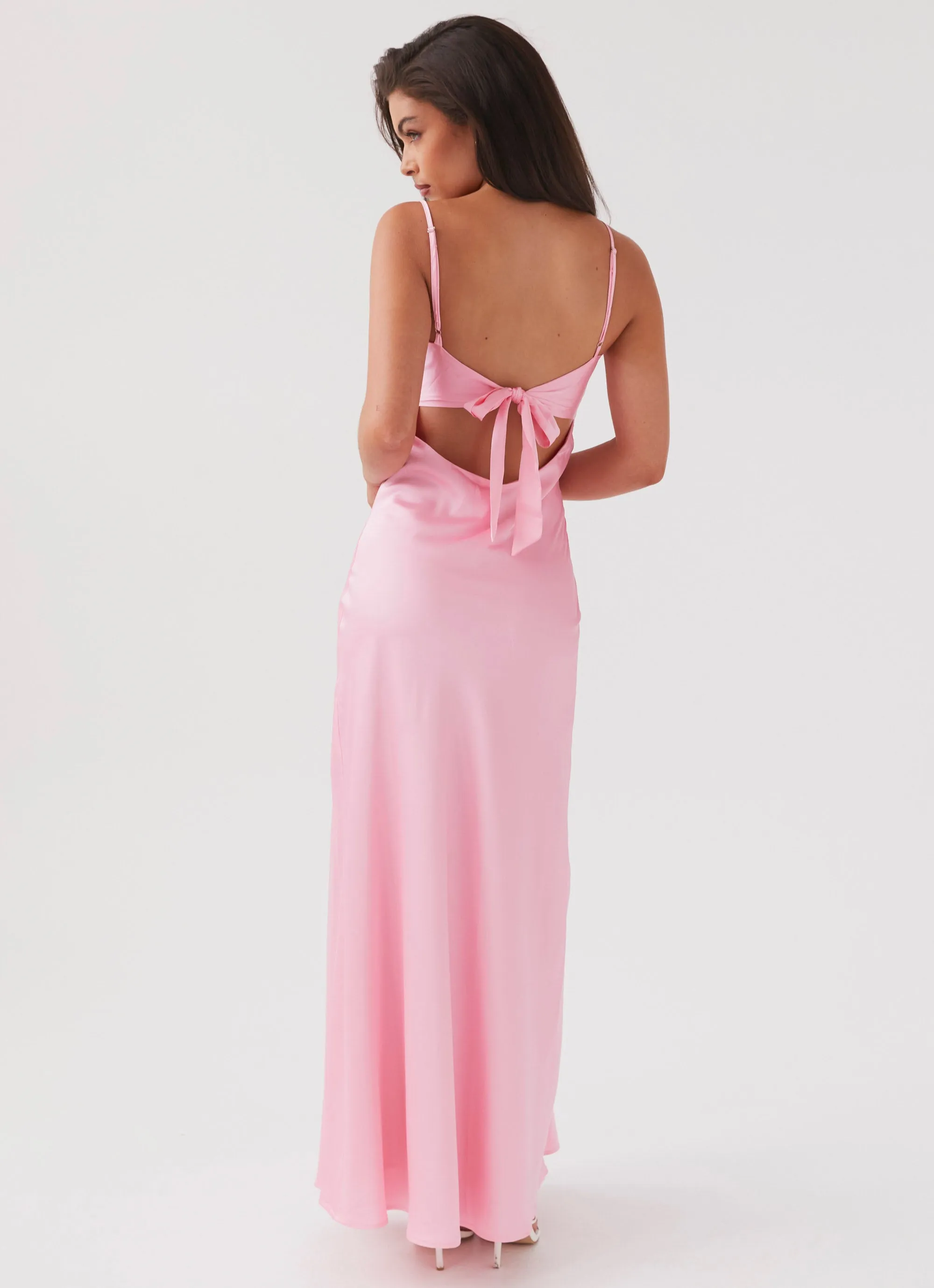 Flora Satin Maxi Dress - Candy