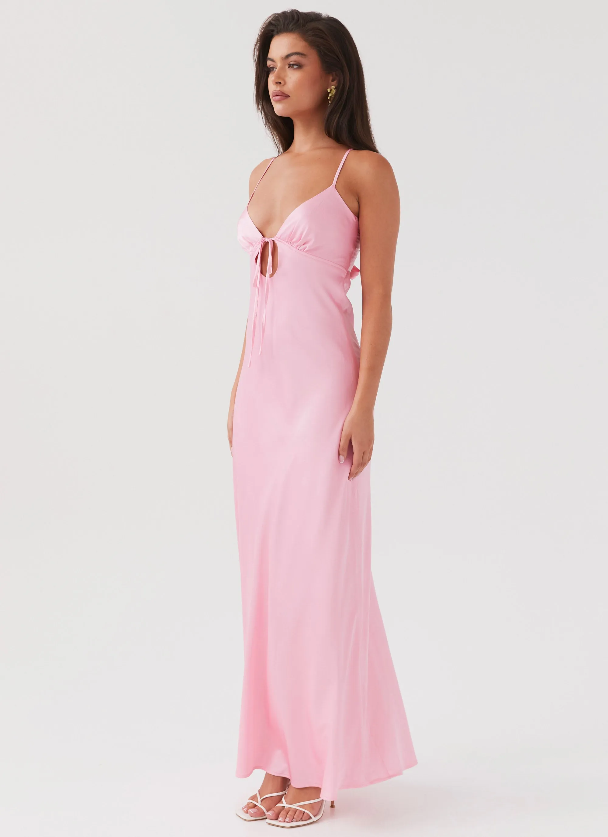 Flora Satin Maxi Dress - Candy