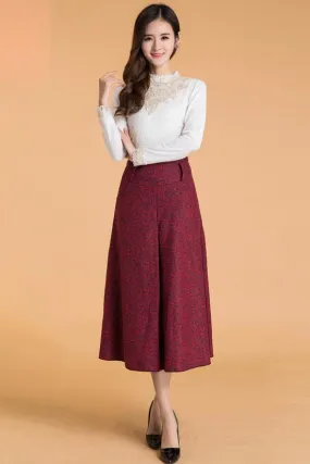 Floral high-waist a-line skirt S021