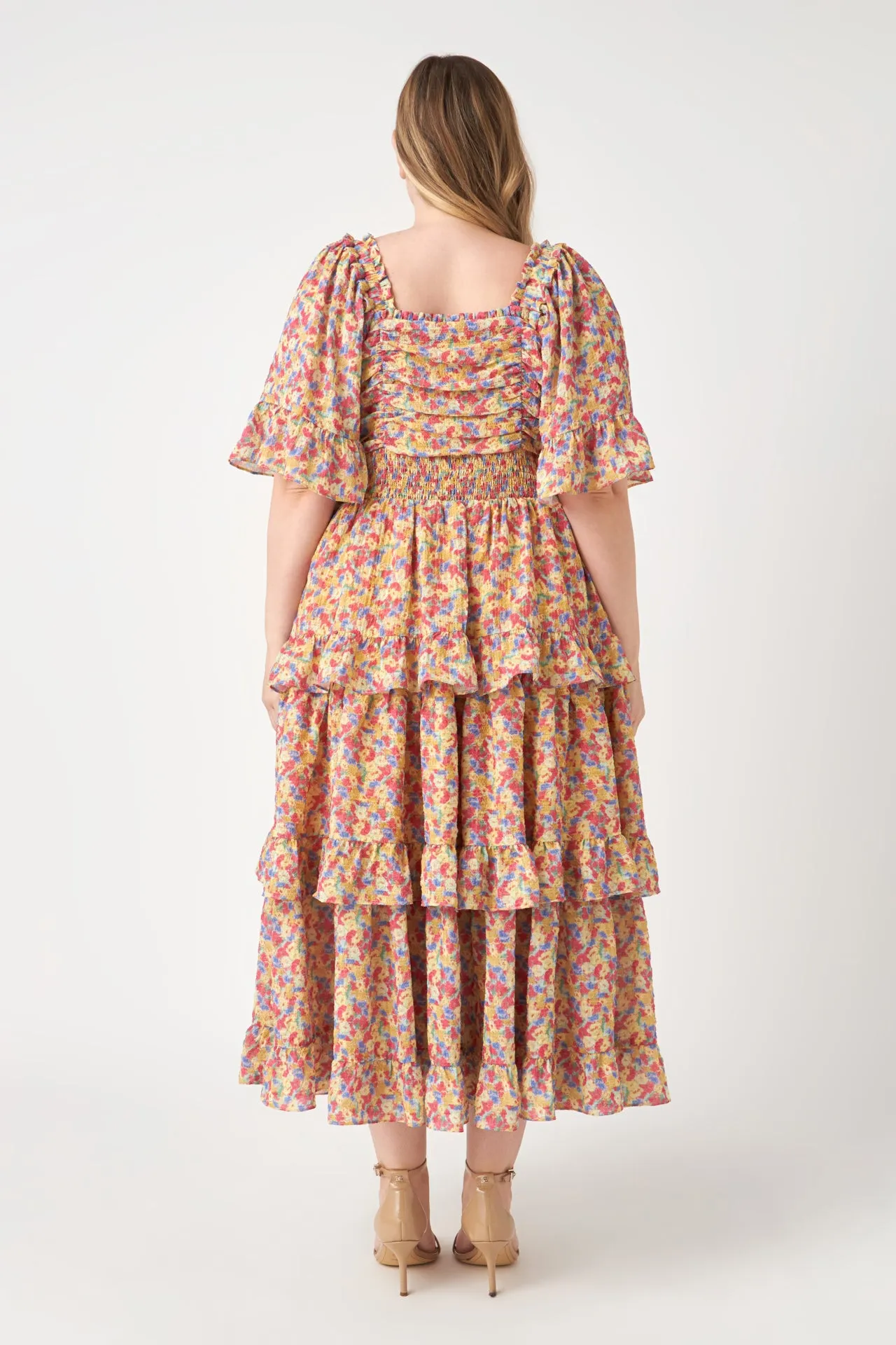 Floral Smocked Ruffle Tiered Maxi Dress