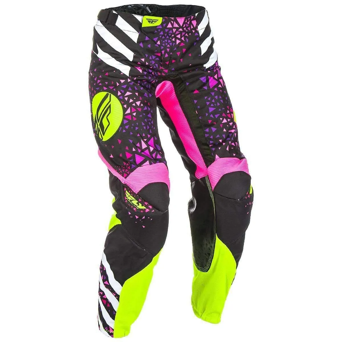 Fly Racing Kinetic Women's Neon Pink/Hi-Viz Yellow Motocross Pants