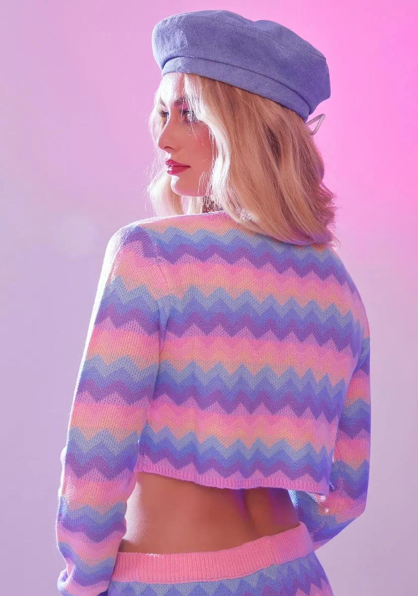 Follow The Rhythm Rainbow Crop Sweater