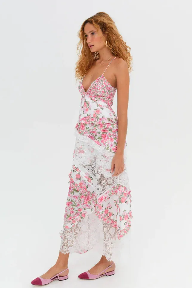 For Love & Lemons Rosalyn Maxi Dress - Pink