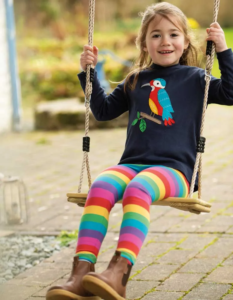 Frugi Foxglove Rainbow Stripe Libby Leggings