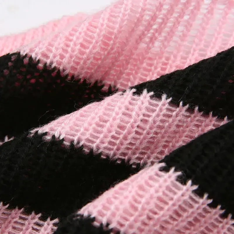 Goth Striped Knitted Shrug Sweater