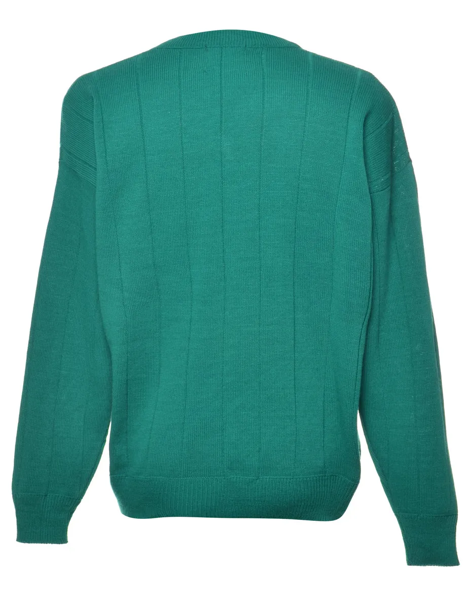 Green Plain Jumper - L