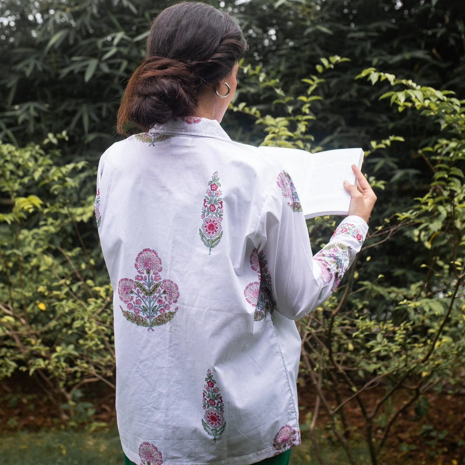 Guldasta White Cypress Poppy Shirt