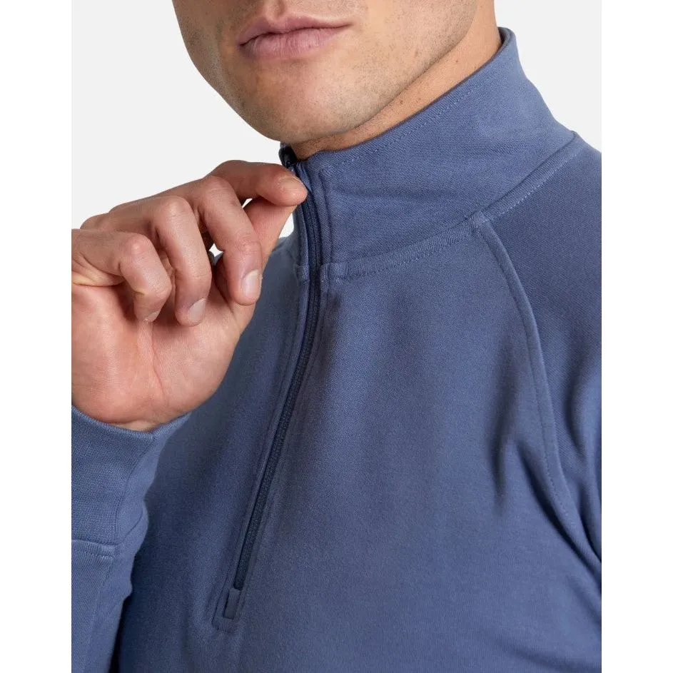 Gym Coffee Mens Essential Half Zip Sweater Thunder Blue