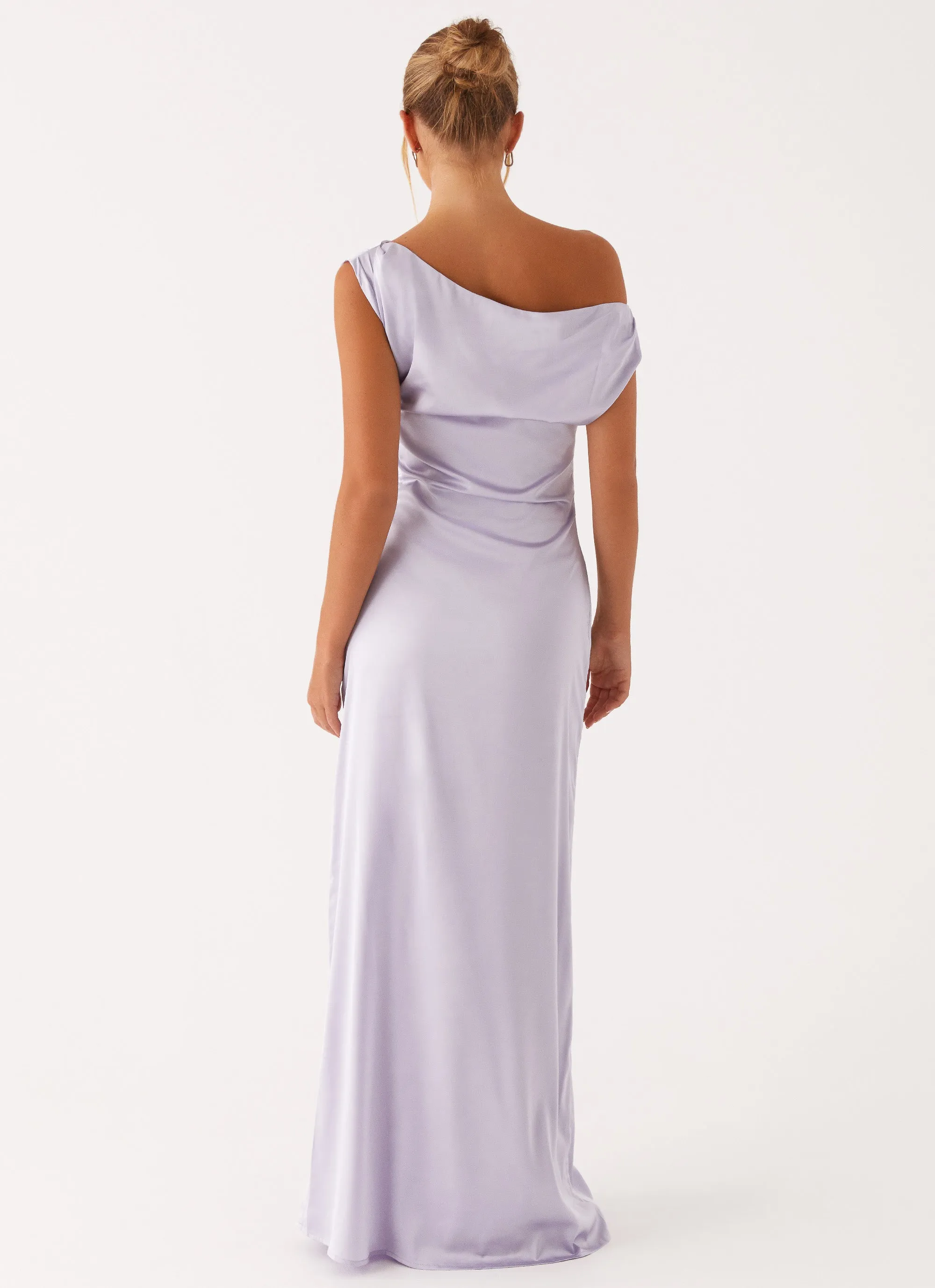 Heart Of Glass Satin Maxi Dress - Lilac