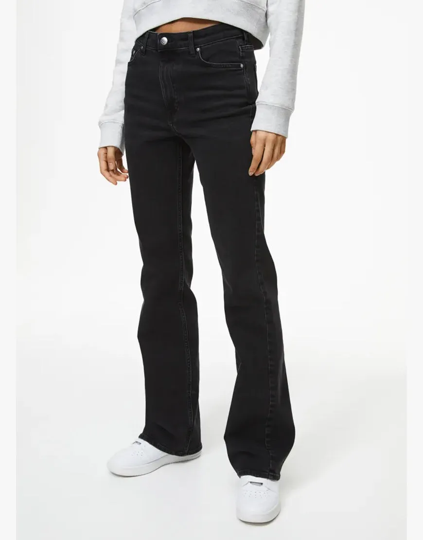 High Rise Bootcut Jeans In Black