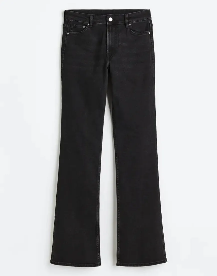 High Rise Bootcut Jeans In Black