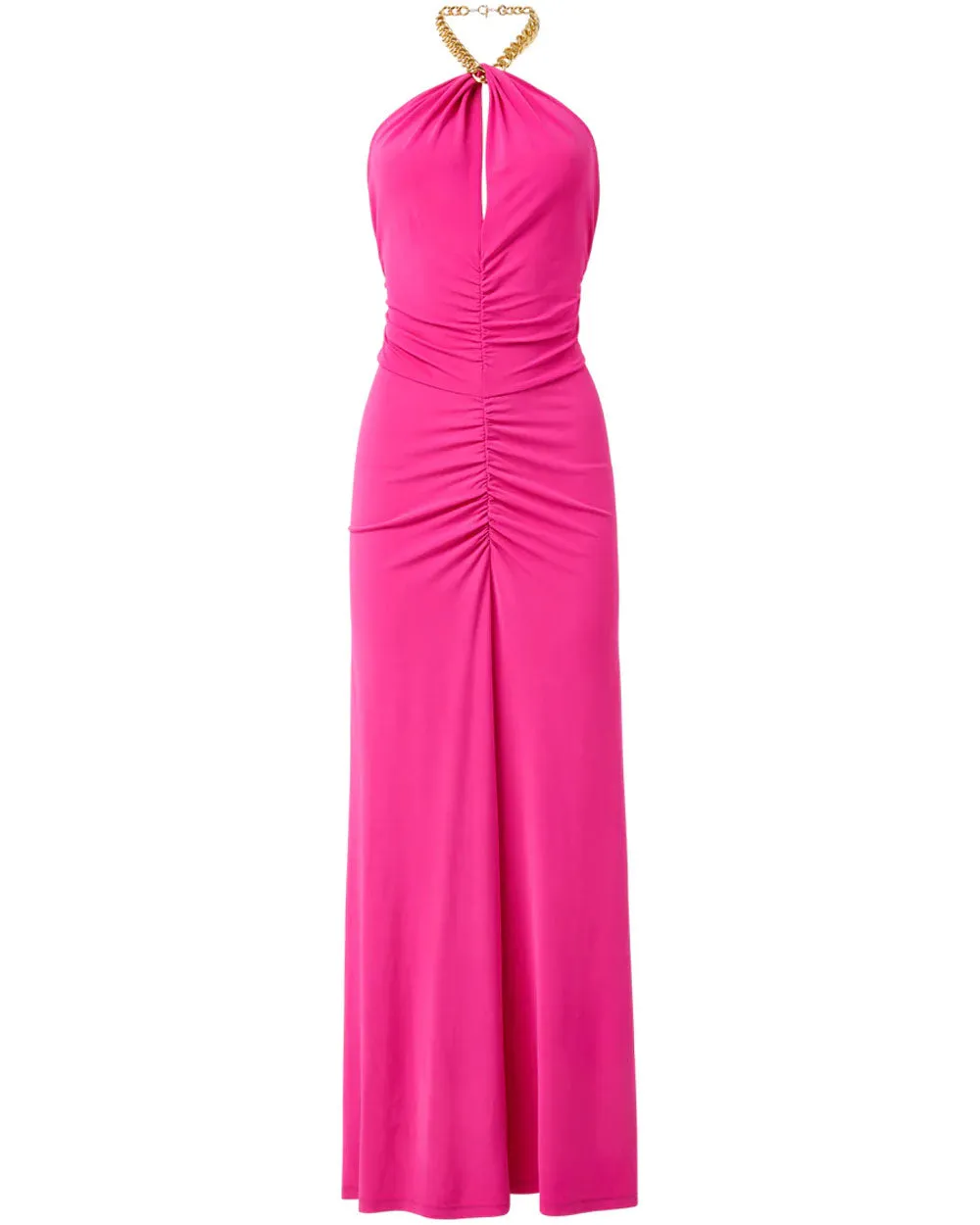 Hot Pink Reze Halterneck Midi Dress