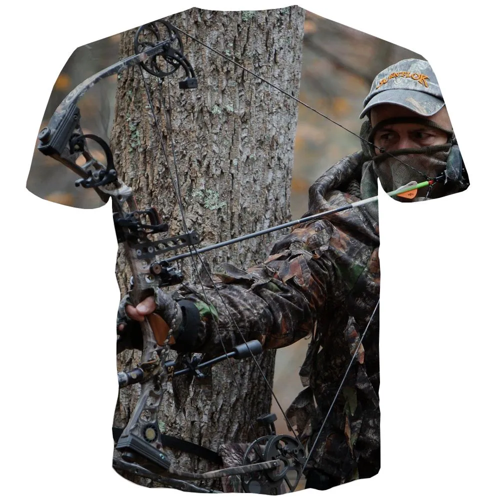 Hunting T shirts Men Jungle T-shirts 3d Deer Shirt Print Shooter Tshirts Cool Camouflage Tshirts Novelty