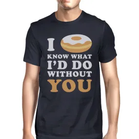 I Doughnut Know Men's Navy Crewneck Cotton TShirt Unique Graphic