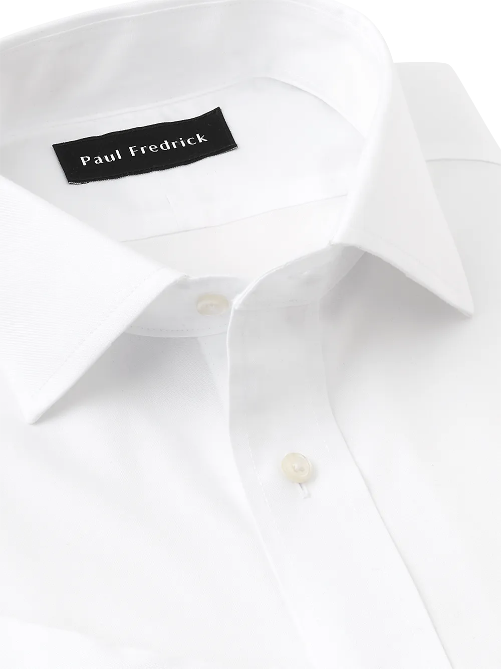 Impeccable Non-Iron Cotton Pinpoint Spread Collar French Cuff Dress Shirt - White