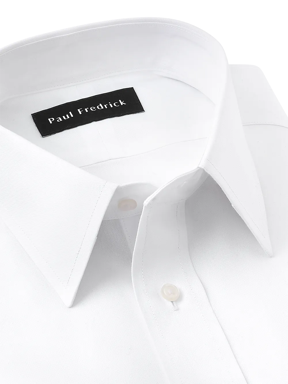 Impeccable Non-Iron Cotton Pinpoint Straight Collar French Cuff Dress Shirt - White