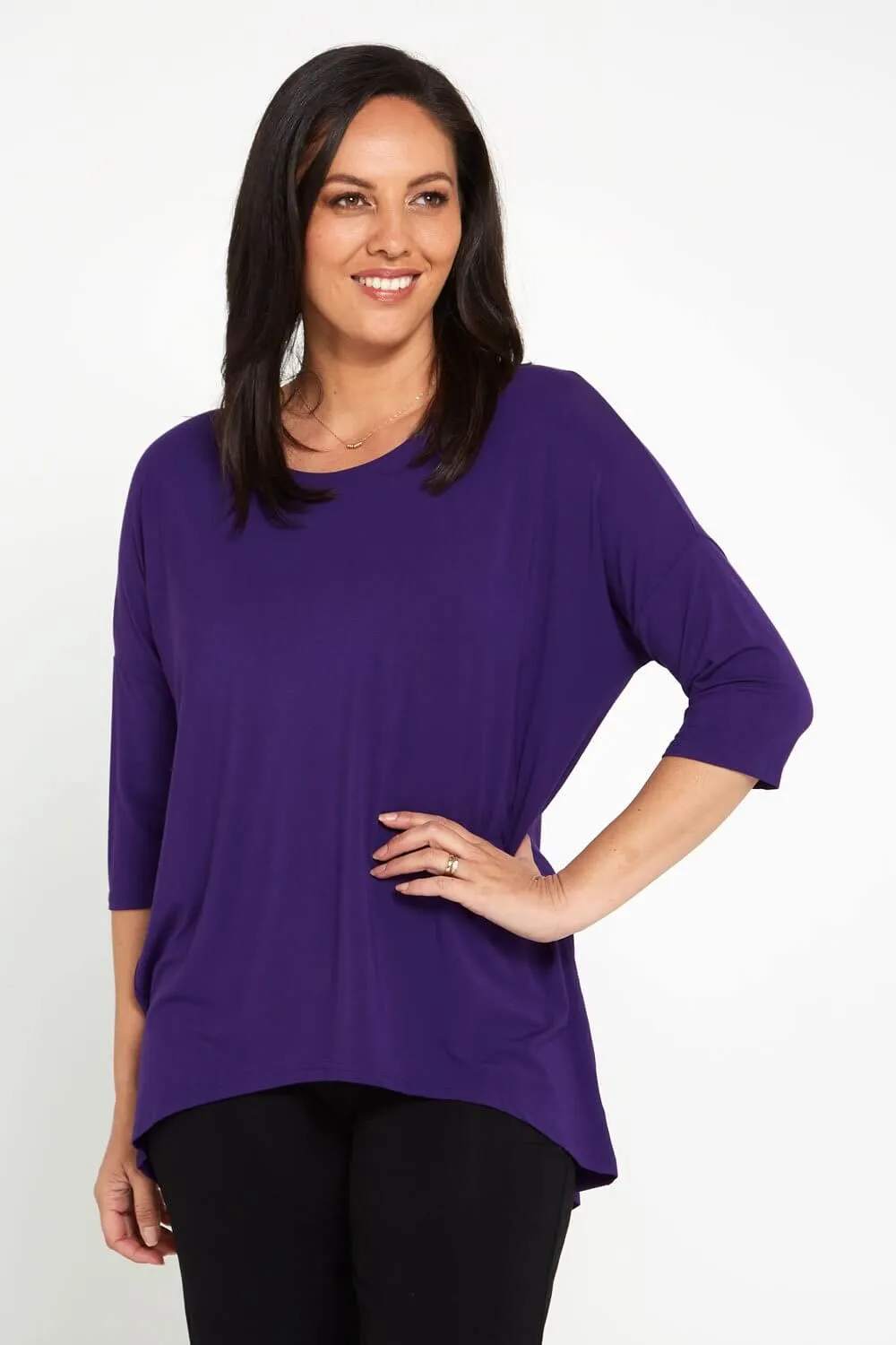 Irena Bamboo Top - Eggplant