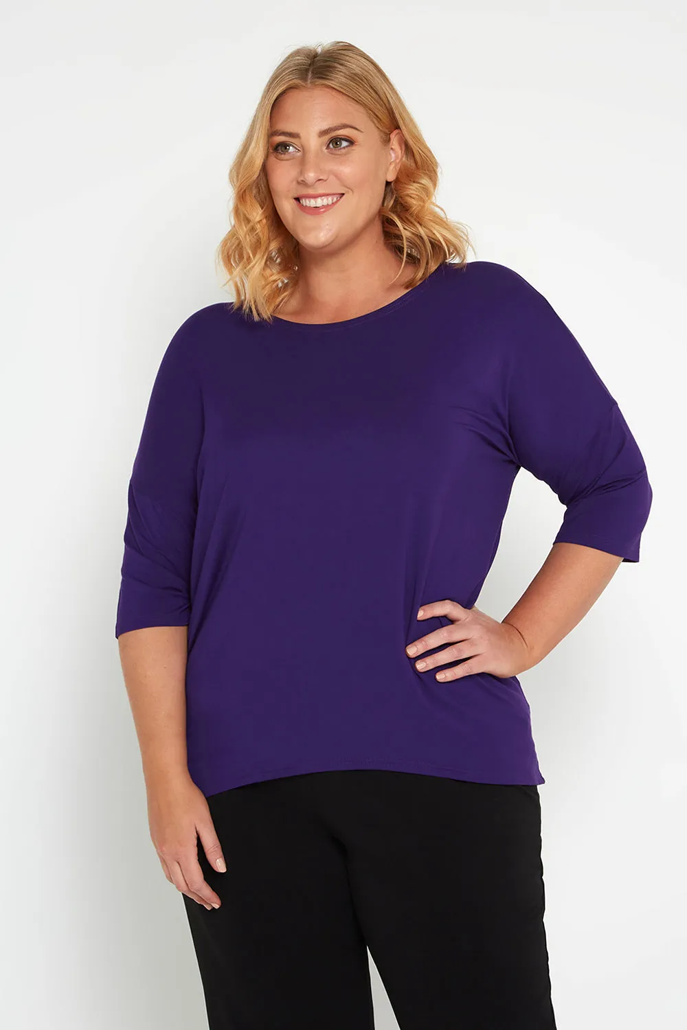 Irena Bamboo Top - Eggplant