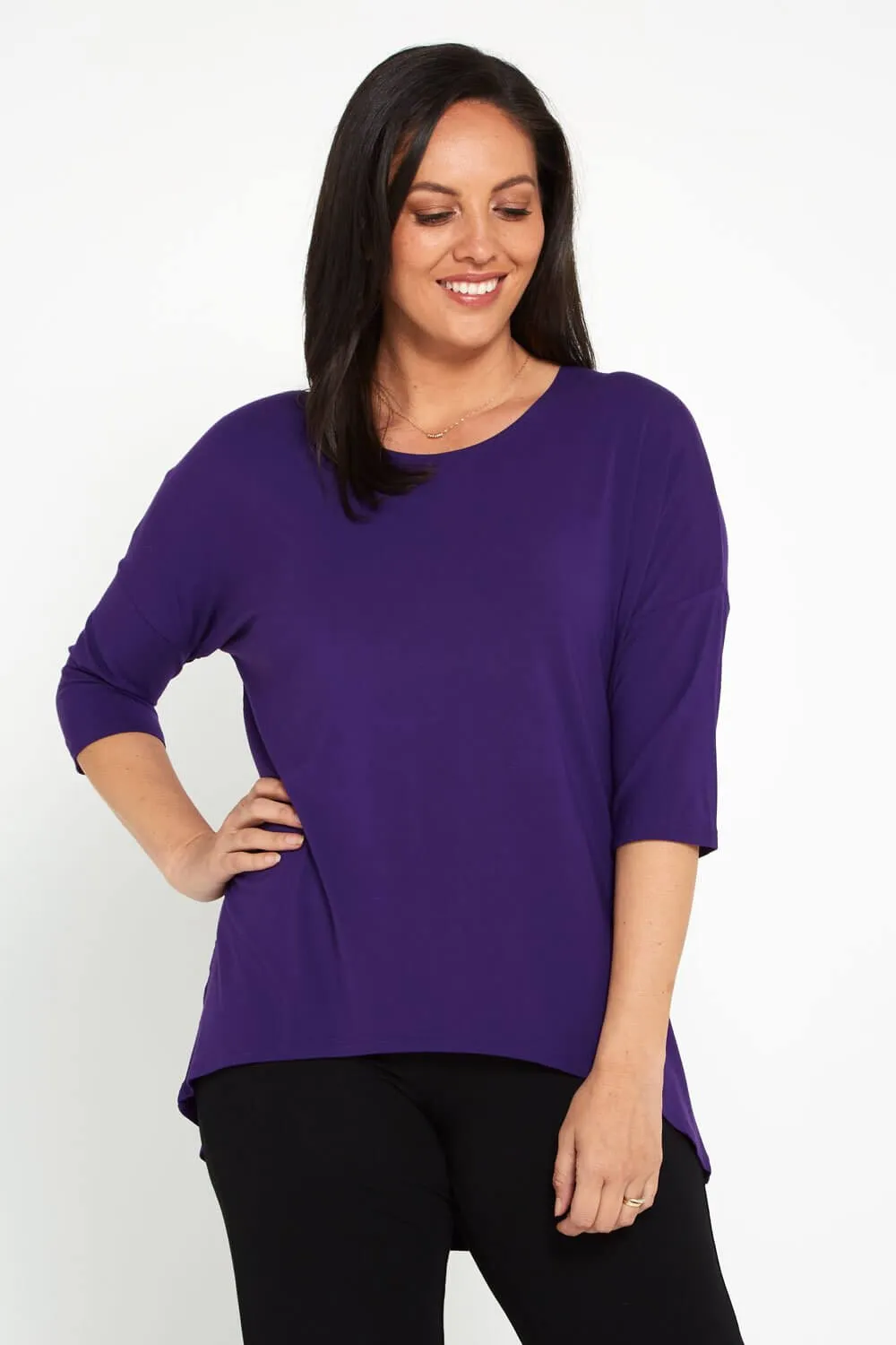 Irena Bamboo Top - Eggplant