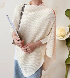 JC063315 Knitted Button Shawl Wrap/Scarf