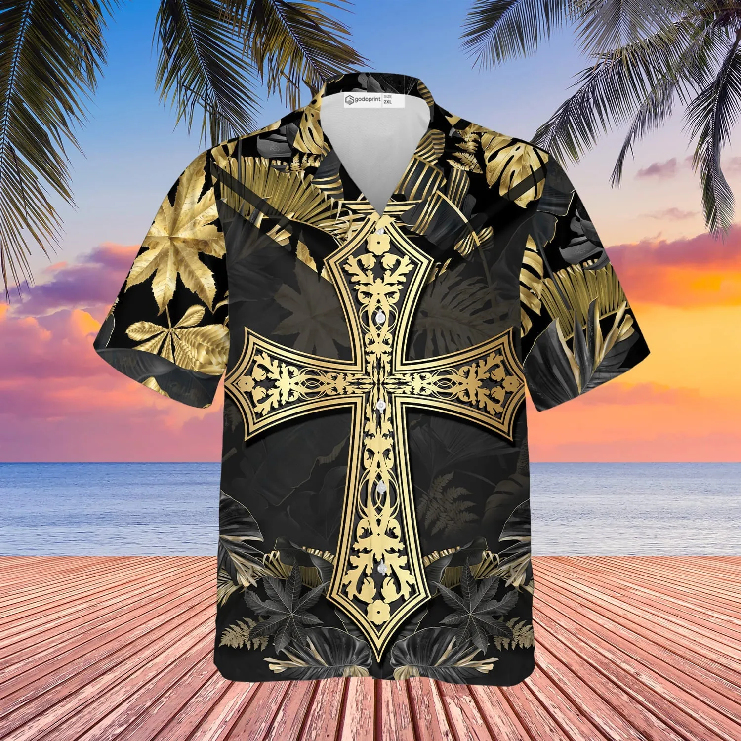 Jesus Hawaiian Shirts For Men, Jesus He Lay Down His Life For His Friends Casual Short Sleeve Jesus Shirt Men