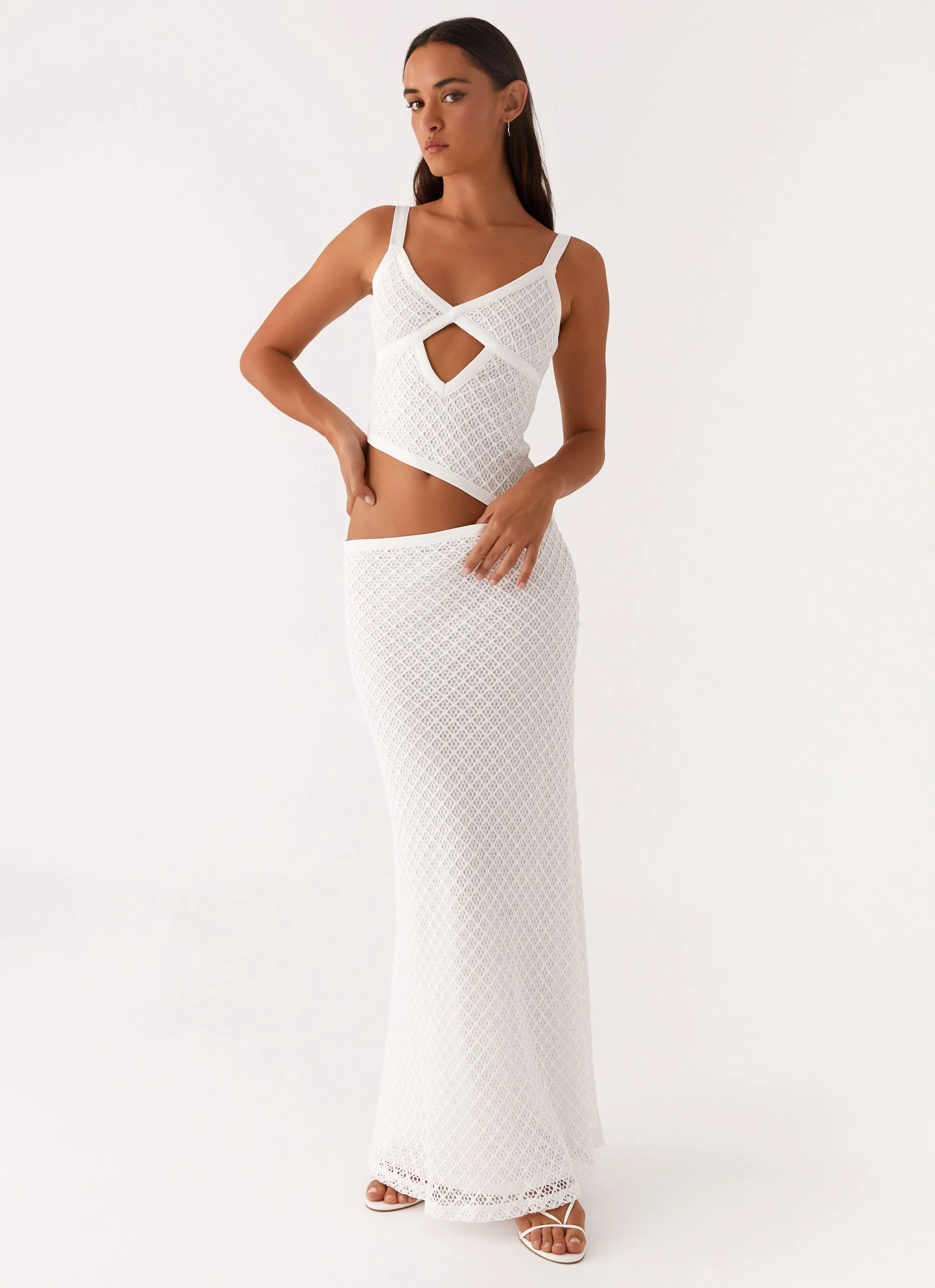 Jocelyn Maxi Dress - White Crochet