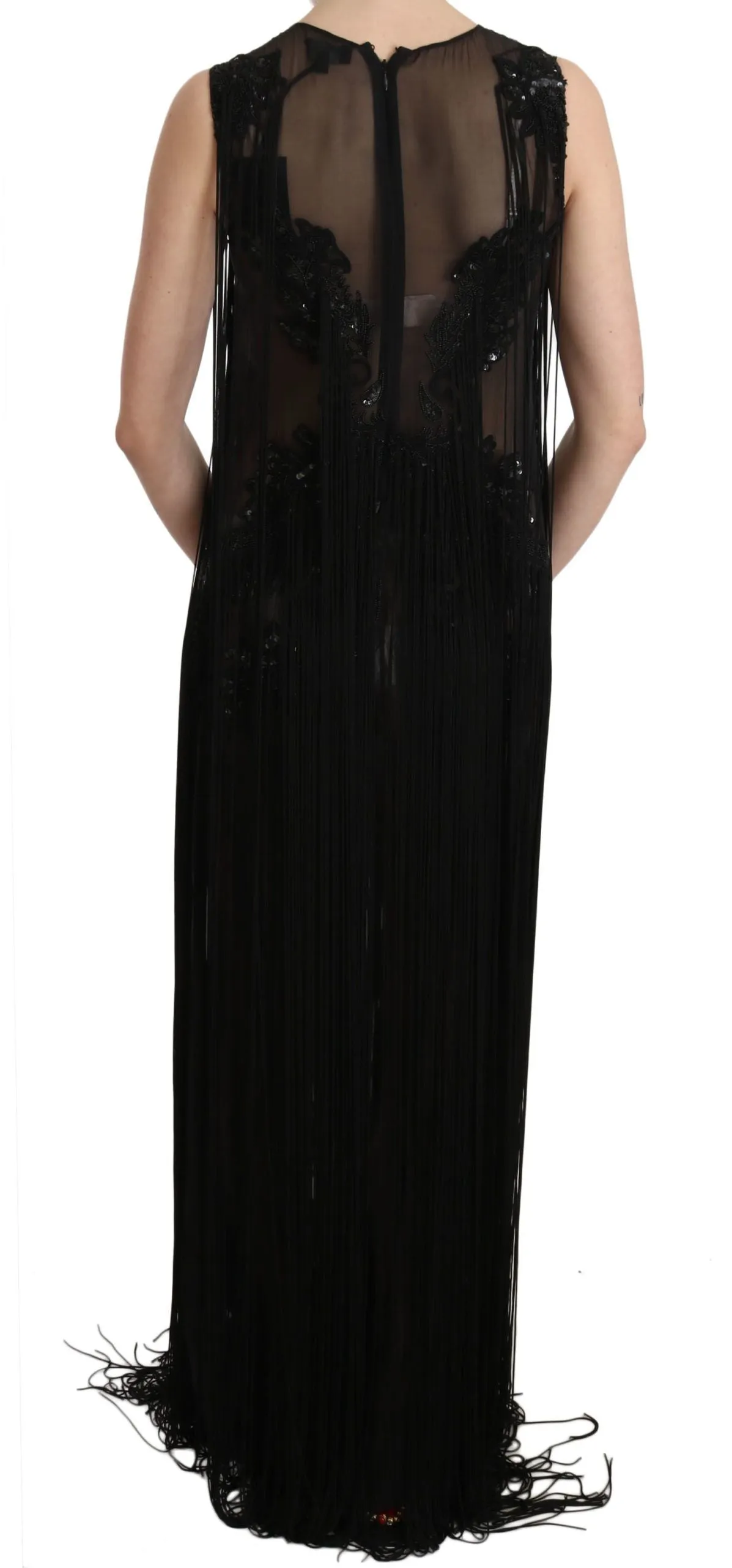 John Richmond Sheer Sequined Maxi Elegance Dress