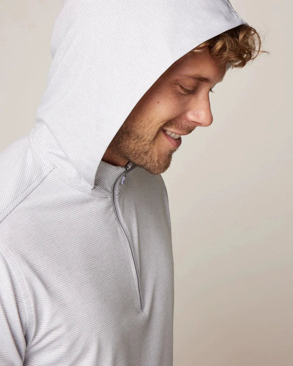 Johnnie-O Hybrid Performance 1/4 Zip Hoodie in seal