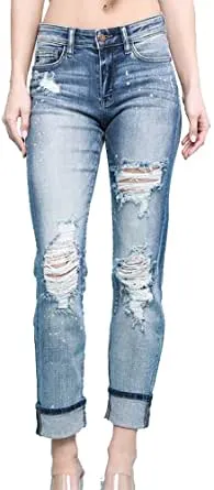 Judy Blue Bleach Splash Boyfriend 30" Inseam Jeans