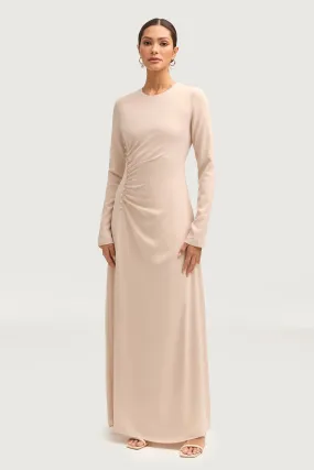 Julia Rouched Maxi Dress - Stone