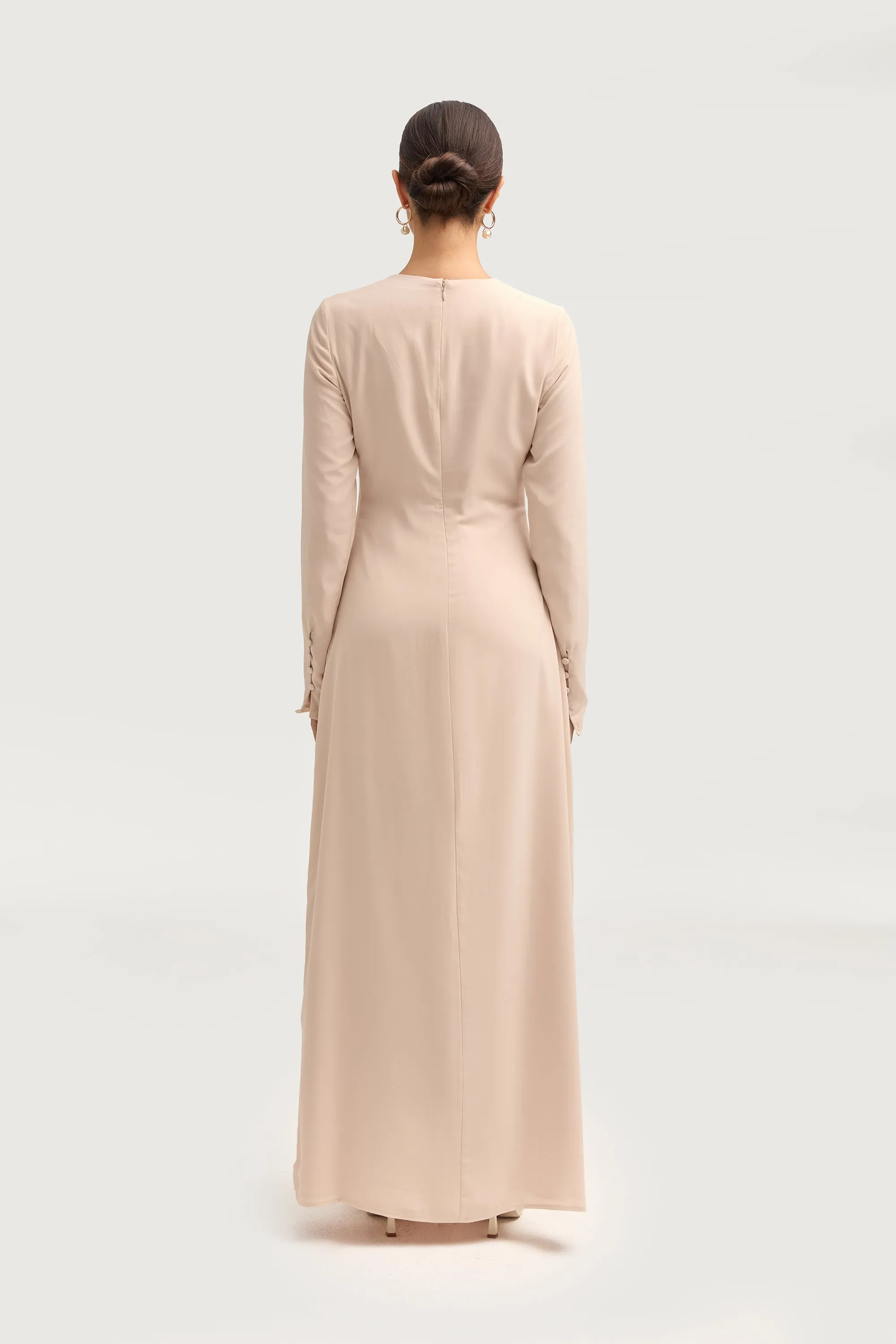 Julia Rouched Maxi Dress - Stone