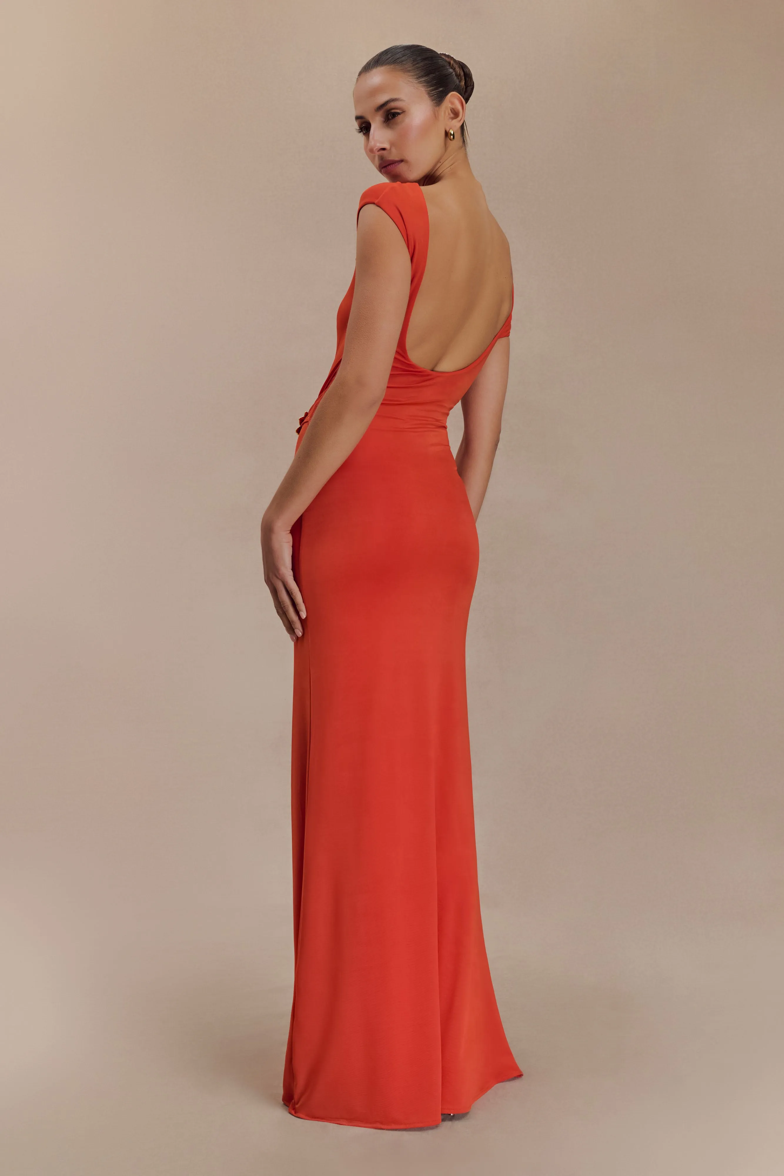 Kaida Slinky Maxi Dress With Hardware - Burnt Orange