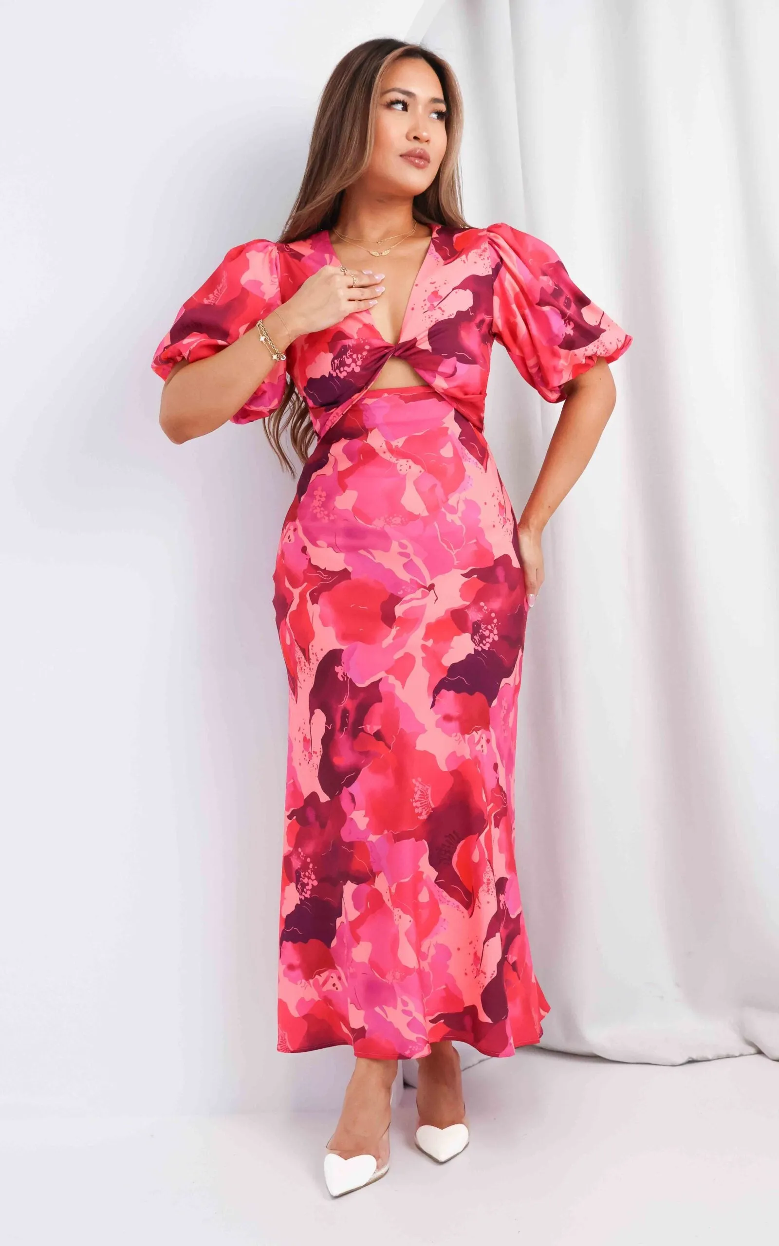 Kamala Maxi Dress - Pink Floral