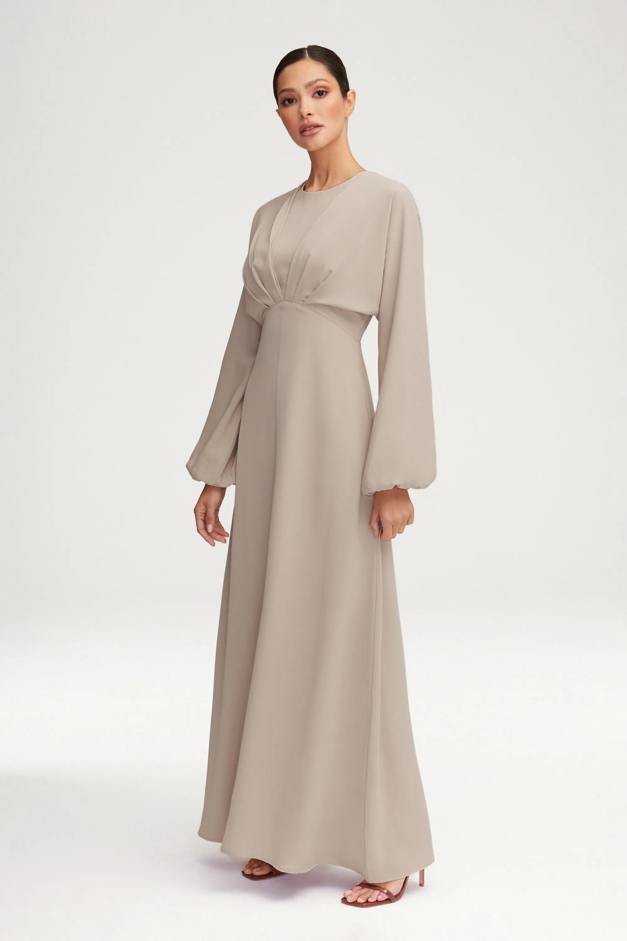 Karina Dolman Sleeve Maxi Dress - Stone