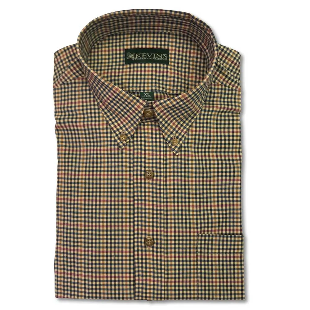 Kevin's Performance Classic Gold Plaid Dress Shirt