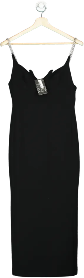 KEY COUTURE Black MIRA Maxi Dress with Chain UK M