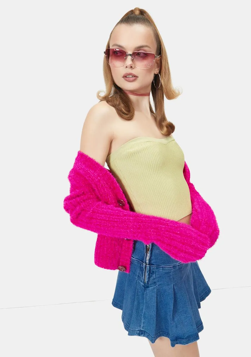 Kiwi Pop To The Top Sweater Tube Top