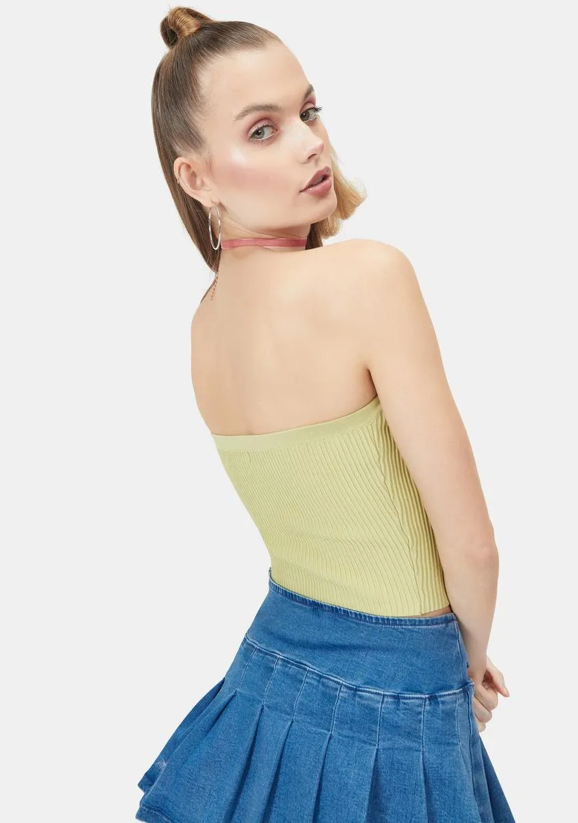 Kiwi Pop To The Top Sweater Tube Top