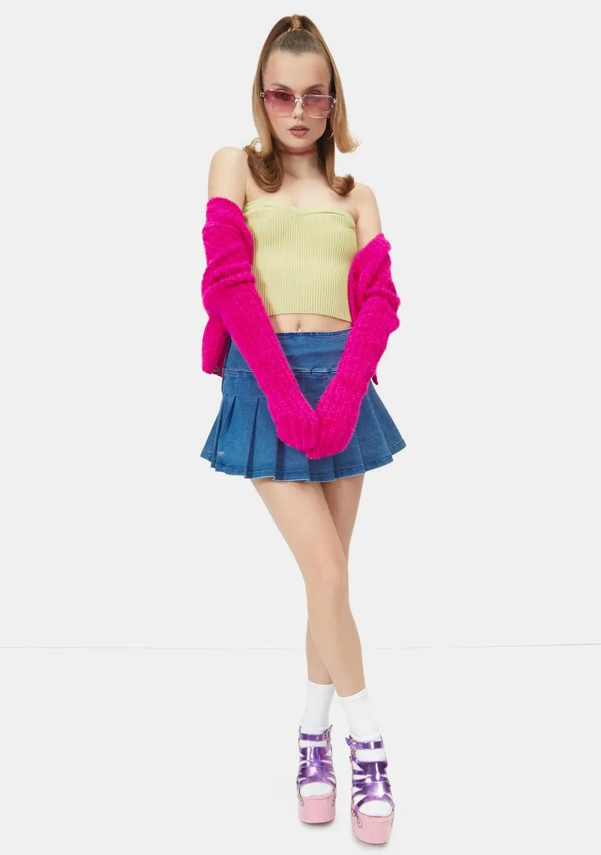 Kiwi Pop To The Top Sweater Tube Top