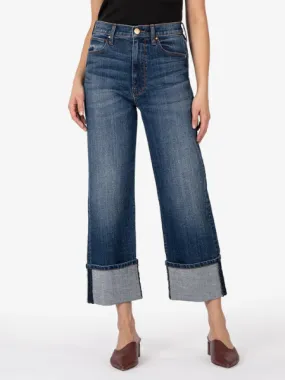 Kut Sienna High Rise Wide Leg Roll Up Jean