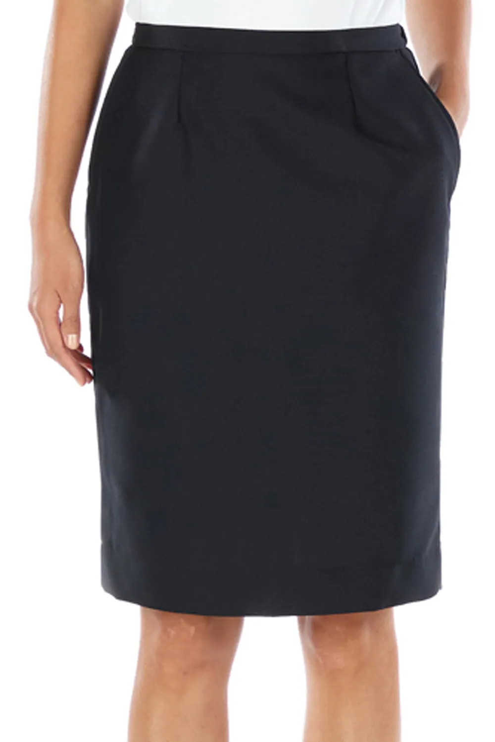 Ladies' Polyester Skirt (2 Pockets) - Black