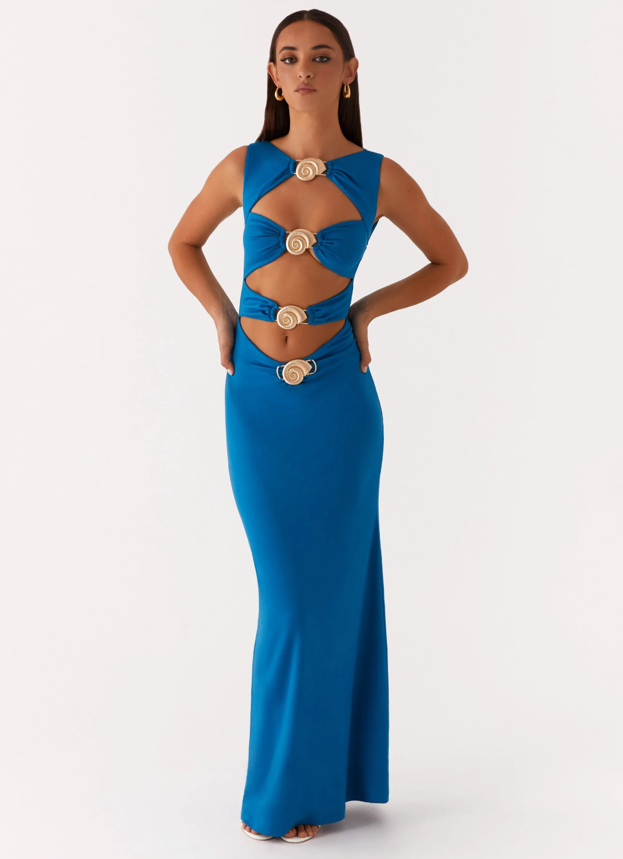 Lagoon Cut Out Maxi Dress - Royal Blue