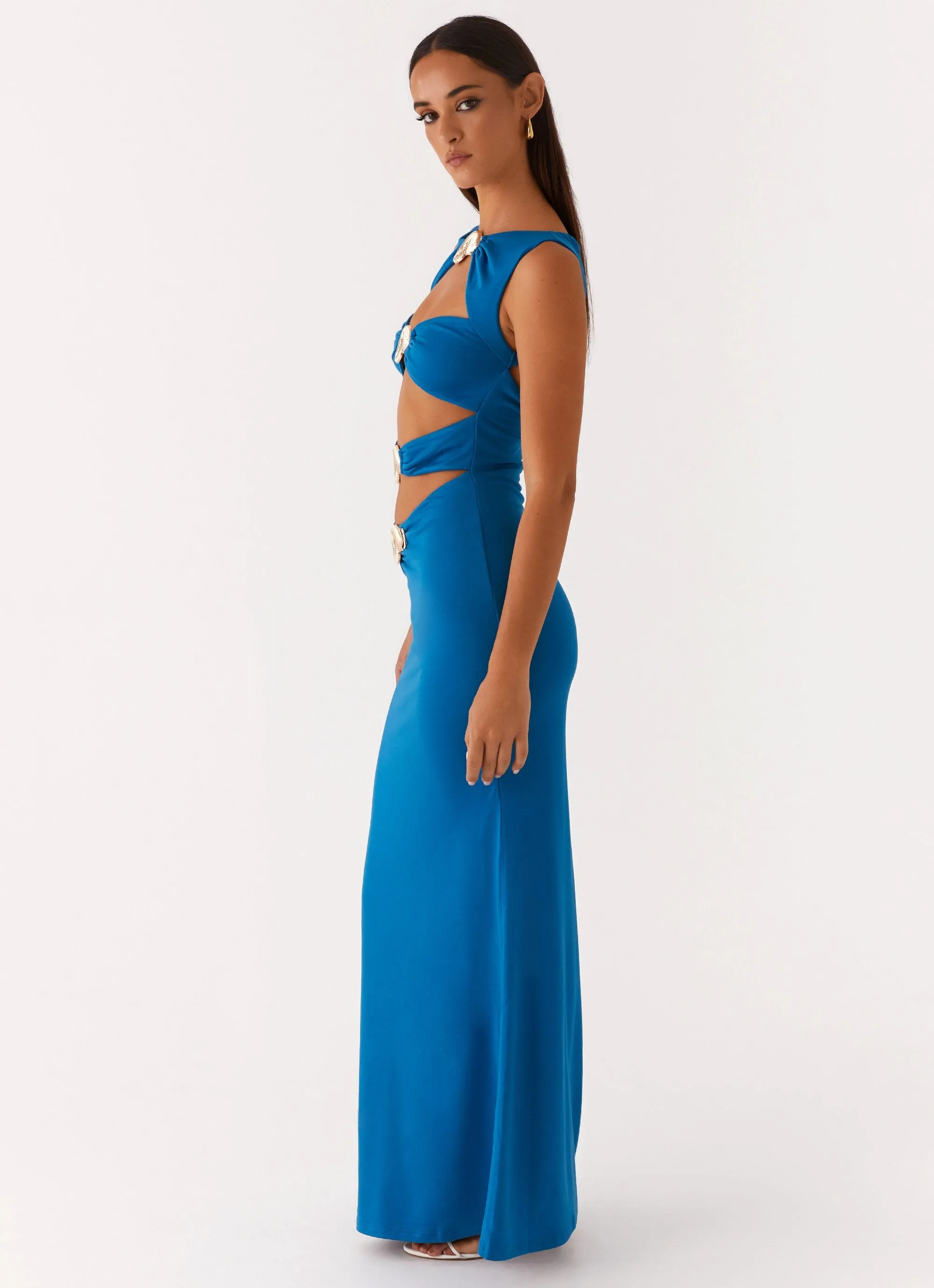 Lagoon Cut Out Maxi Dress - Royal Blue