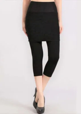 Layered Black Skirted Leggings