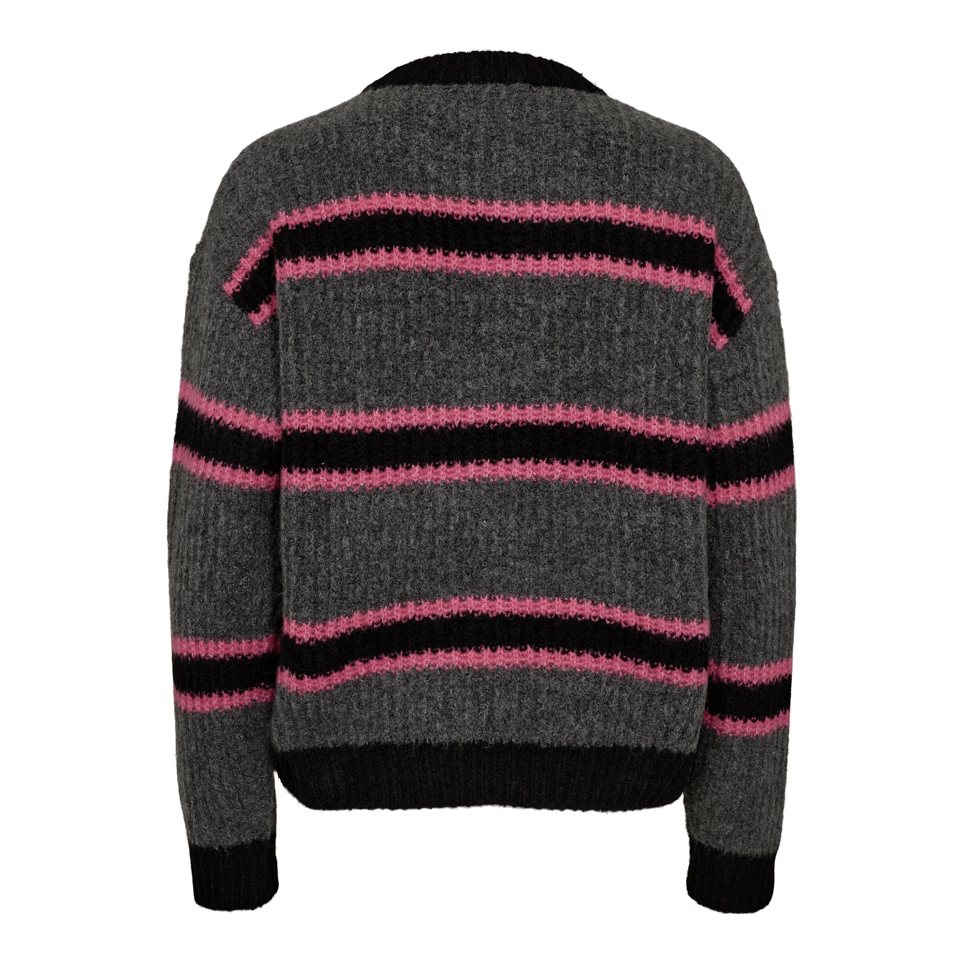 Liberte - Fro-Pullover - Darkgrey Black Pink Stripe