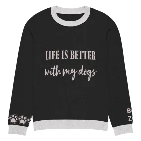 Life Is Better With My Dogs Personalized Knit Sweater