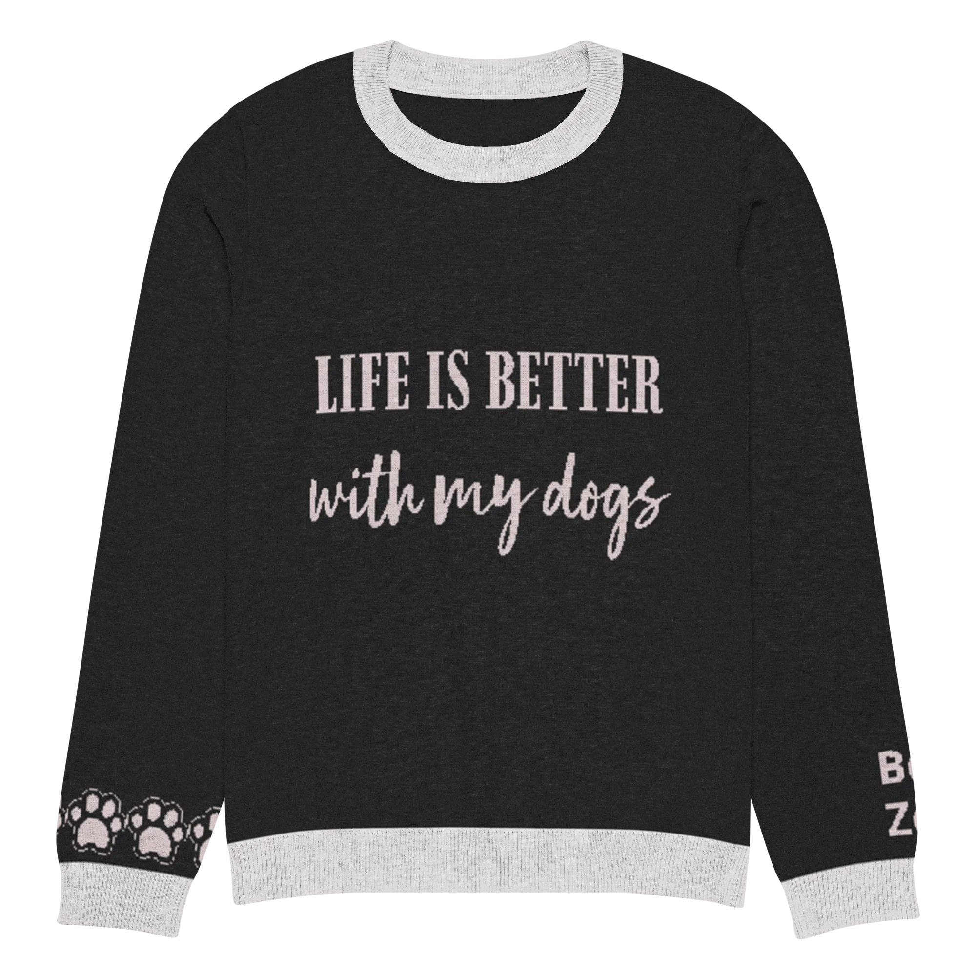 Life Is Better With My Dogs Personalized Knit Sweater